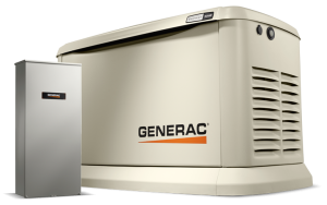 Photo of the Generac 22kw with Wi-Fi, 100A ATS, and 24 circuit load center generator.